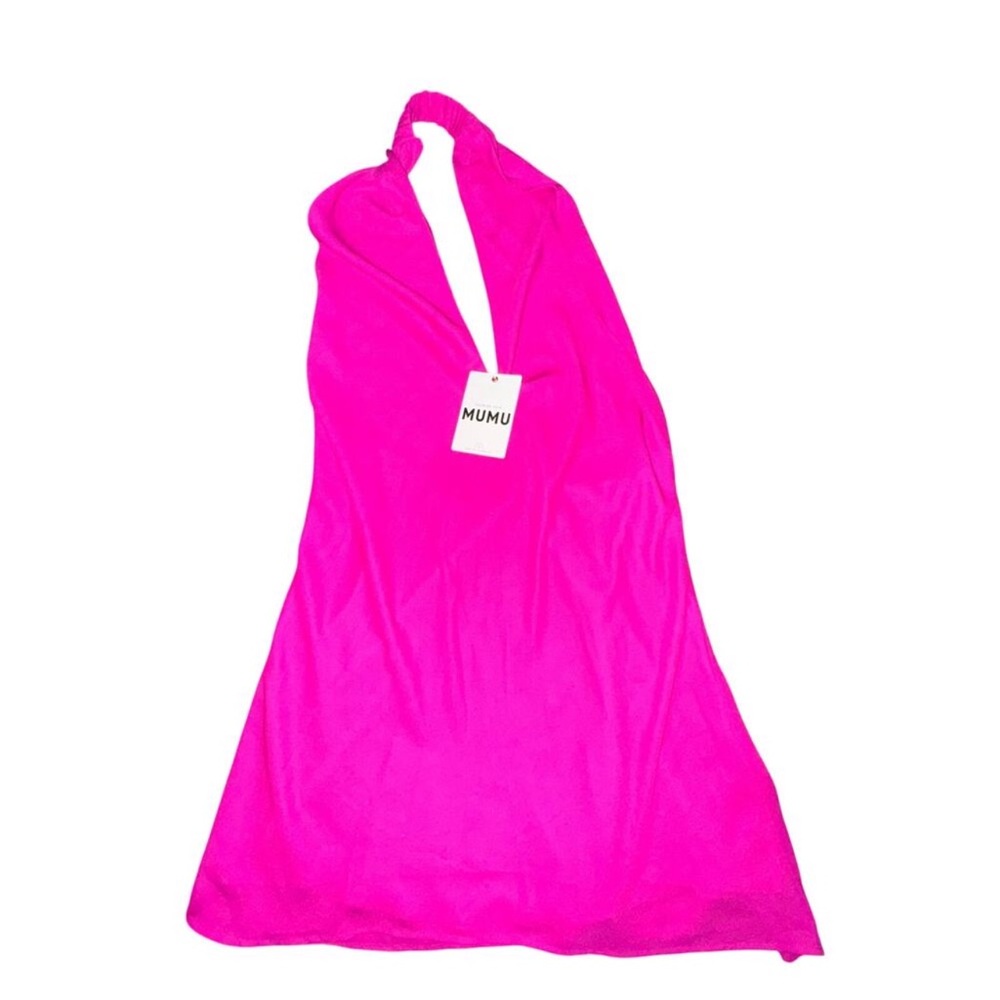 Show Me Your Mumu Jasmine Halter Mini Dress Women's Size M Hot Pink NWT